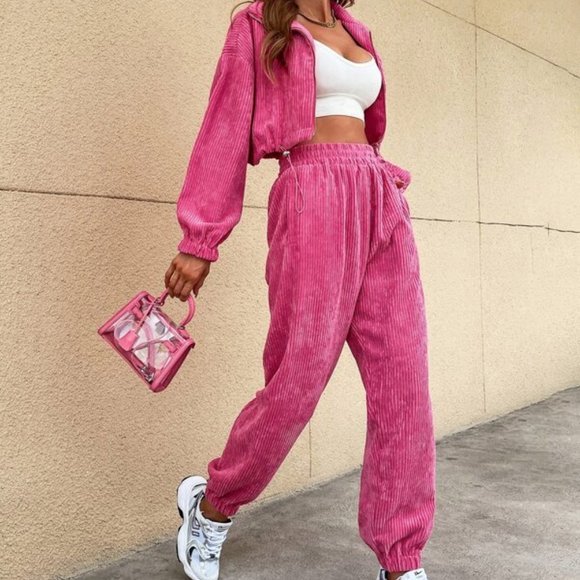 MODA ME COUTURE Pants - BARBIE GIRL Corduroy Coat & Pants - PINK
